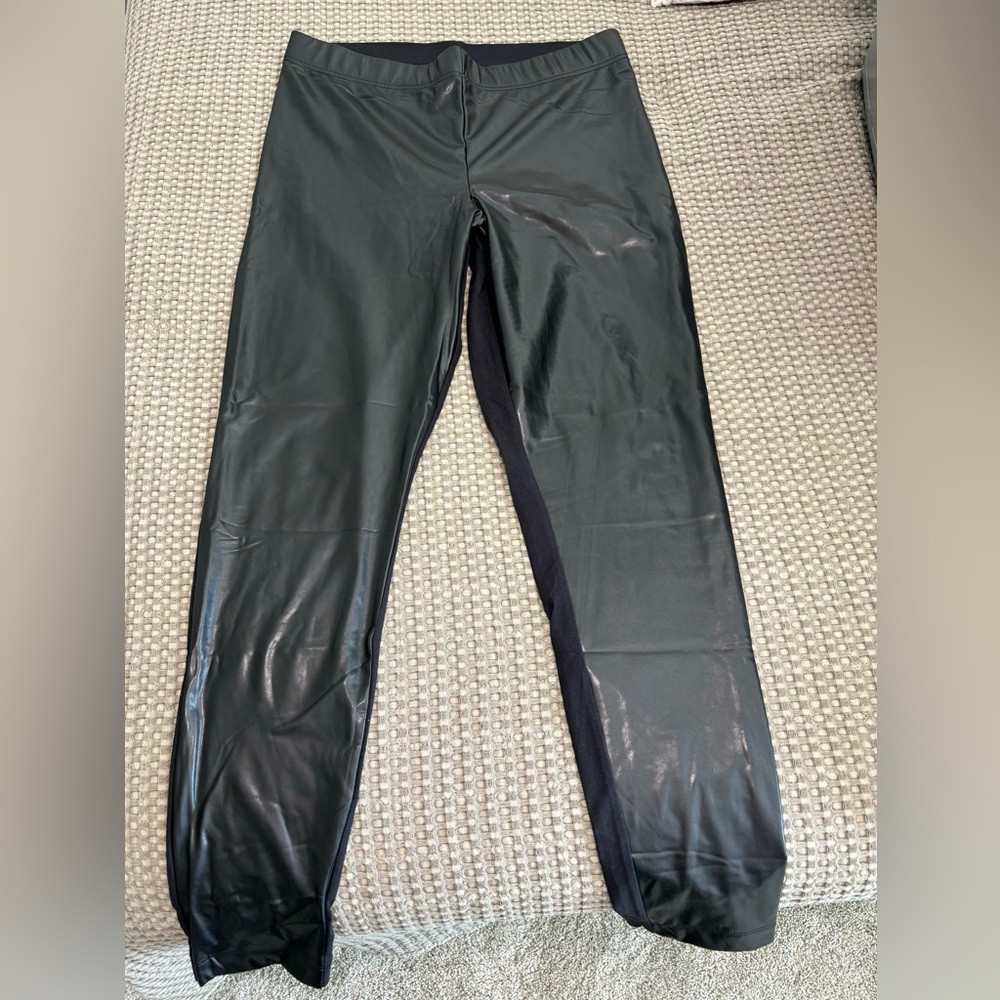 Old Navy Mix Media Pleather front and Cotton back leggings